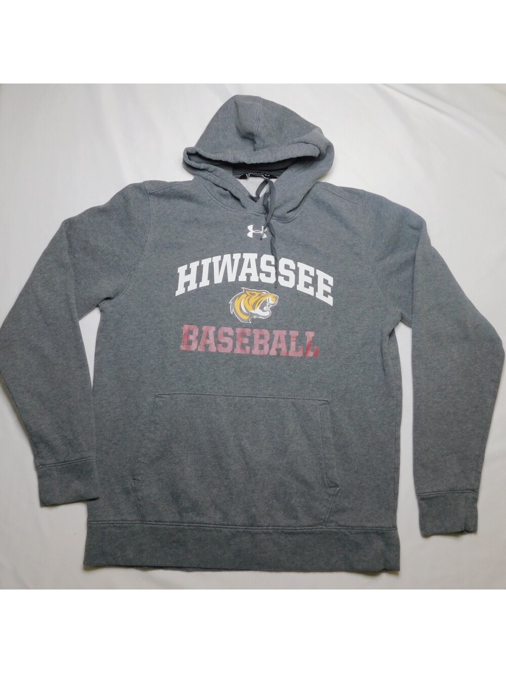 Under Armour Hiwassee College Baseball Hoodie Mens M Gray ColdGear Tigers VTG